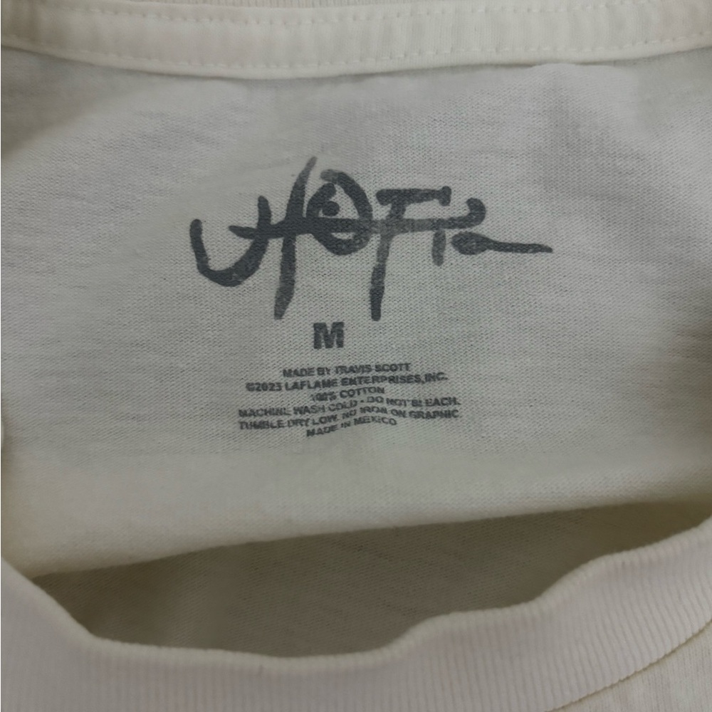 White T-Shirt with Graphic Face Design - Picture 4 of 5